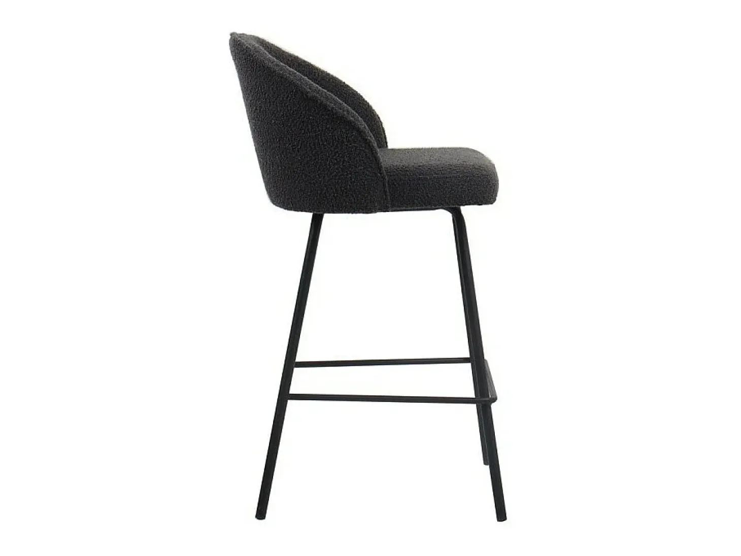 Silla de mostrador 'Juni' Bouclé Gris, dimensiones: H87 x L52 x P51 cm.