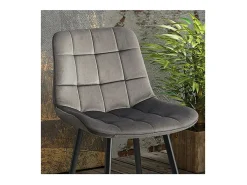 Silla de mostrador JUTE – Terciopelo topo – Patas de metal – Altura 95 cm – Estilo contemporáneo