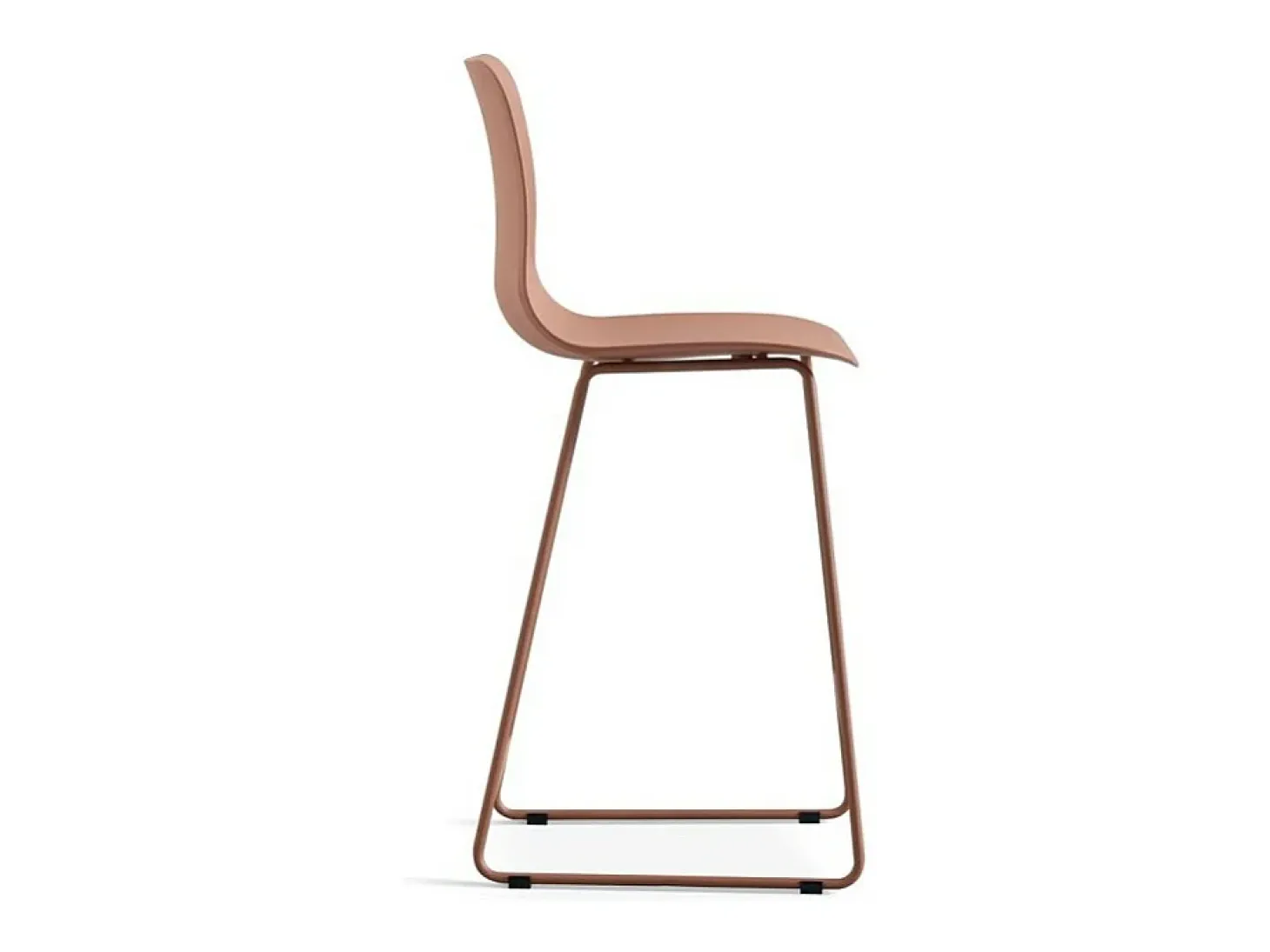 Silla de mostrador 'Mario' PP Terracota, dimensiones: H100.5 x L51 x P44cm