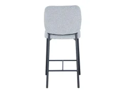 Silla de mostrador RITA – Tela gris claro – Patas de metal negro – Altura 99 cm – Estilo diseño/industrial