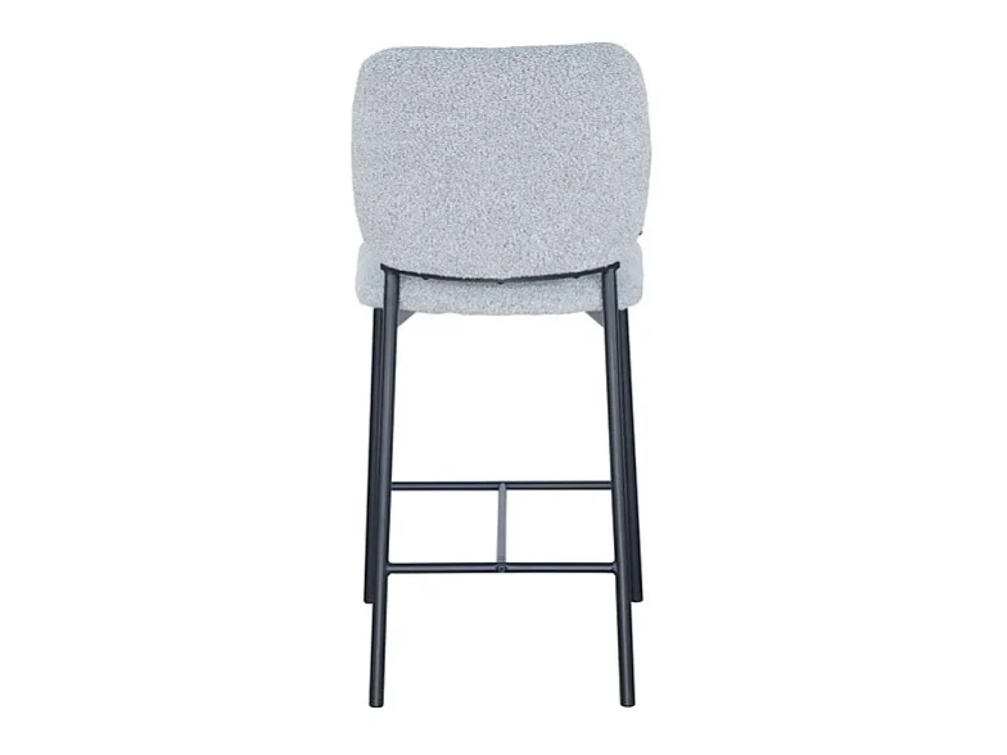 Silla de mostrador RITA – Tela gris claro – Patas de metal negro – Altura 99 cm – Estilo diseño/industrial