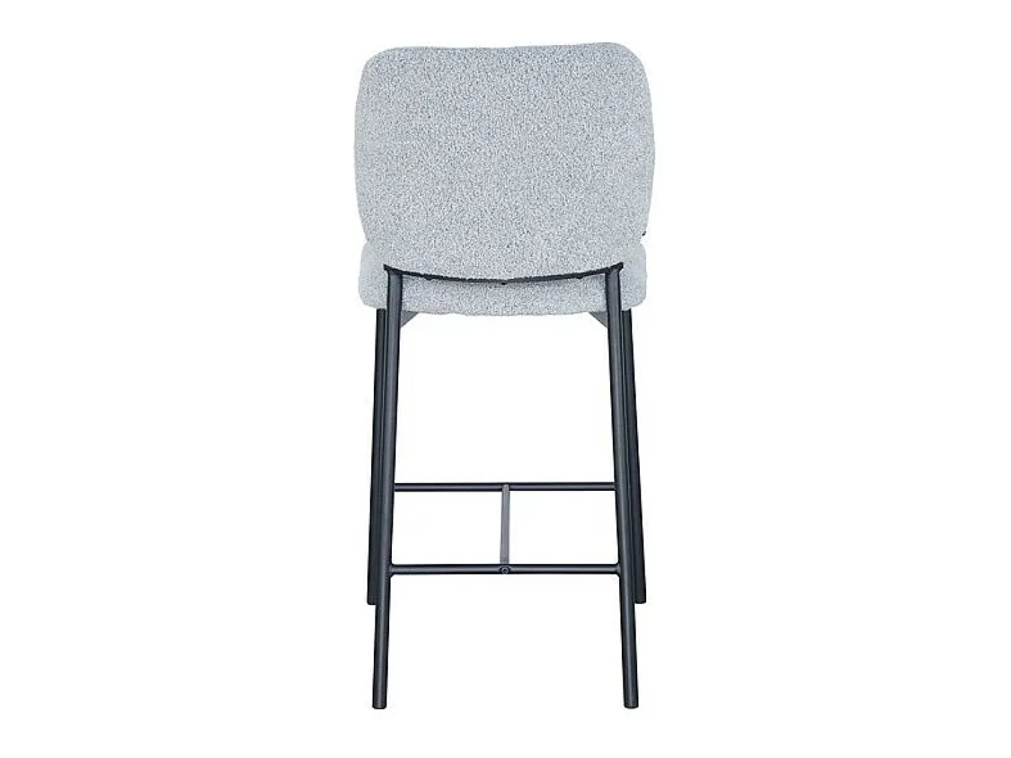 Silla de mostrador RITA – Tela gris claro – Patas de metal negro – Altura 99 cm – Estilo diseño/industrial