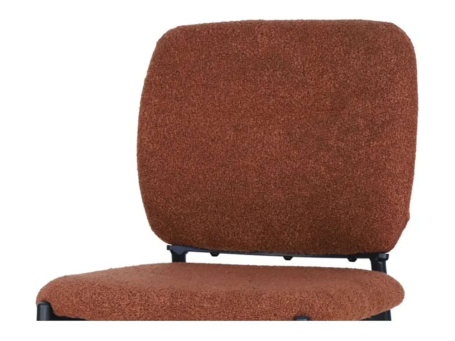 Silla de mostrador RITA – Tela marrón óxido – Patas de metal negro – Altura 99 cm – Estilo diseño/industrial