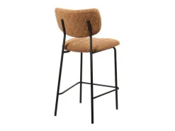 Silla de mostrador VENTURA – Tela naranja – Patas de metal negro – Altura 97 cm – Estilo diseño/industrial