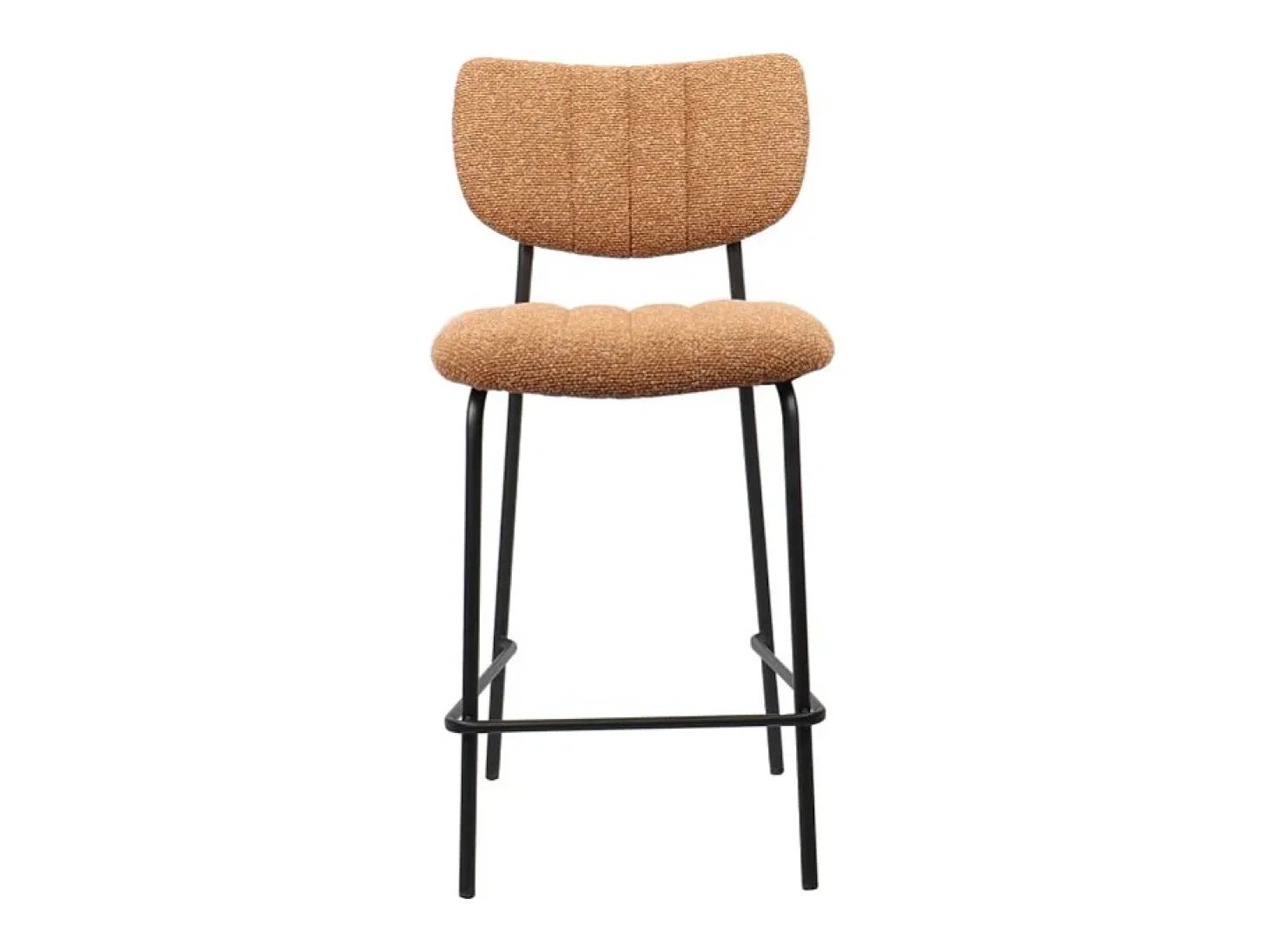 Silla de mostrador VENTURA – Tela naranja – Patas de metal negro – Altura 97 cm – Estilo diseño/industrial
