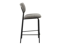 Silla de mostrador VENTURA – Tela gris oscuro – Patas de metal negro – Altura 97 cm – Estilo diseño/industrial