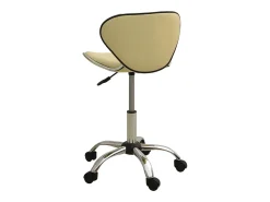 Silla de oficina de cuero sintético crema