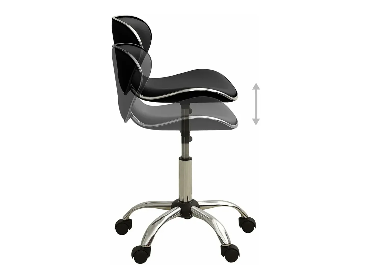 Silla de oficina de cuero sintético negra