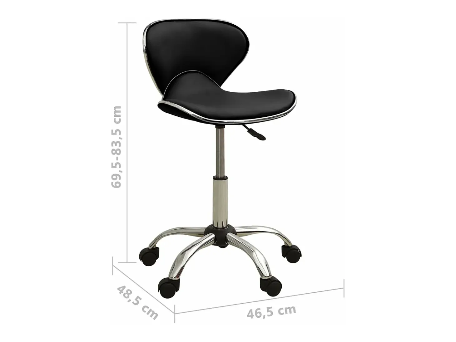 Silla de oficina de cuero sintético negra