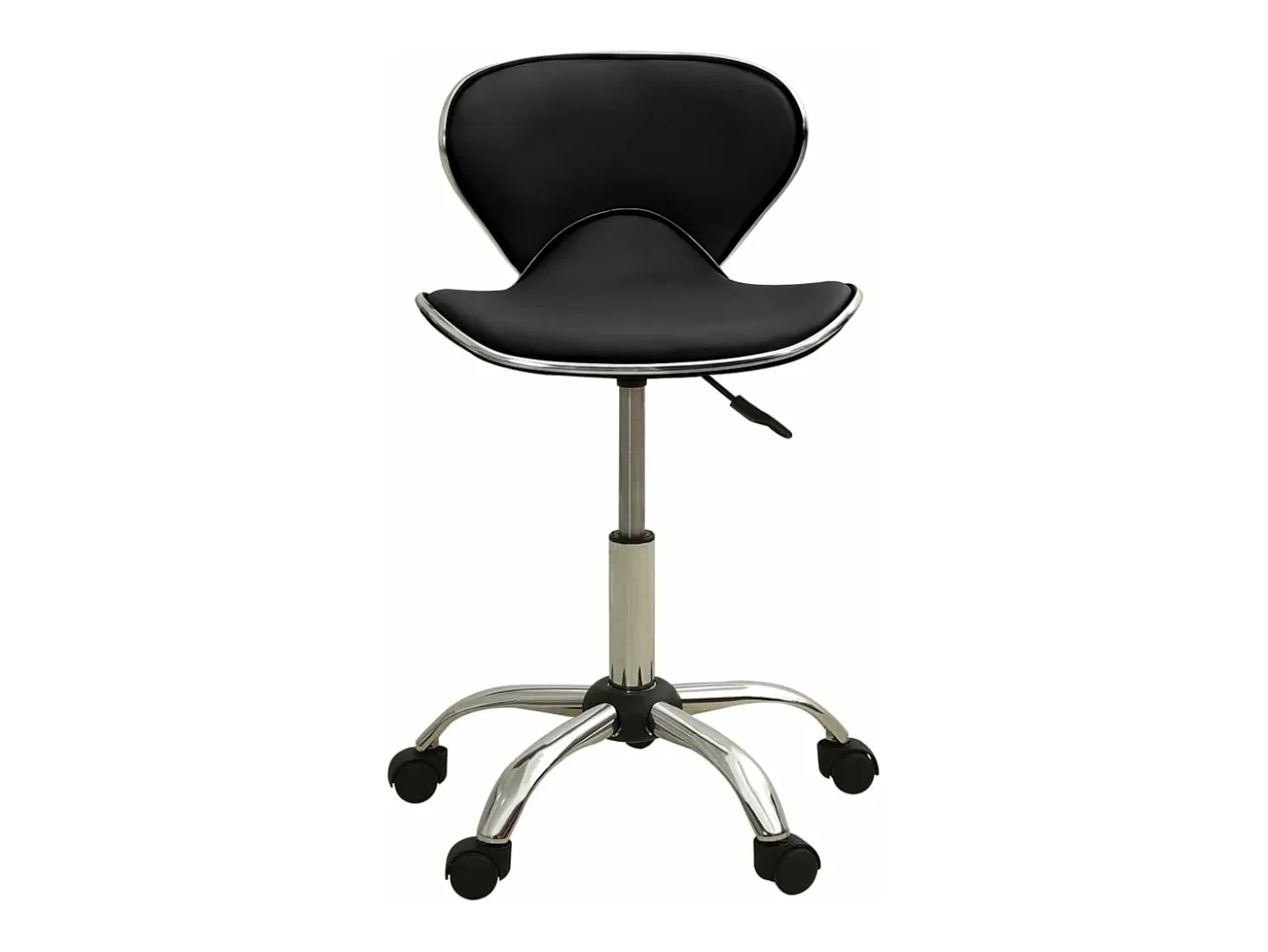 Silla de oficina de cuero sintético negra