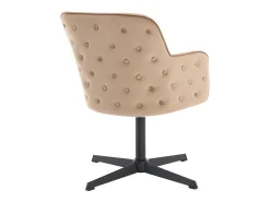 Silla de oficina de terciopelo beige y metal negro - CAPULI