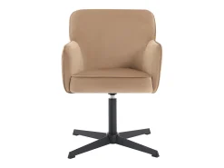 Silla de oficina de terciopelo beige y metal negro - CAPULI