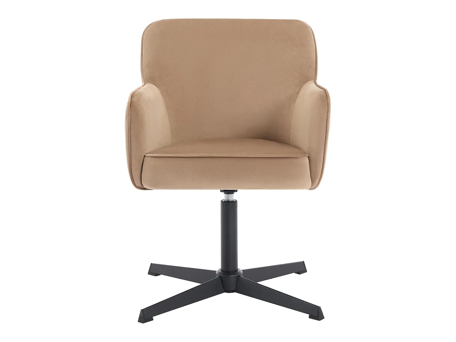 Silla de oficina de terciopelo beige y metal negro - CAPULI