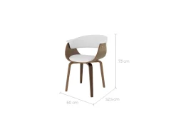 Silla de piel sintética blanca - Piada