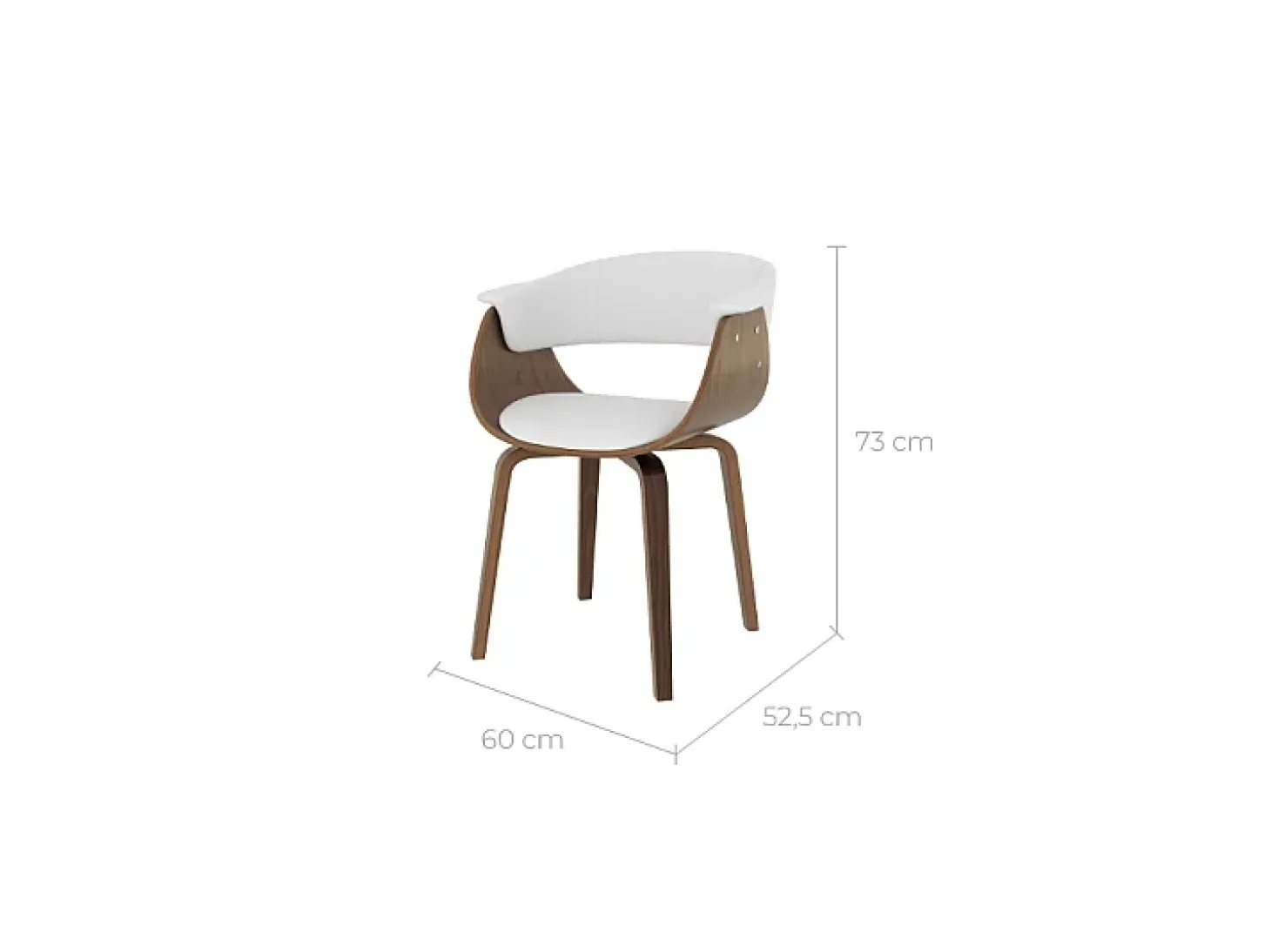 Silla de piel sintética blanca - Piada