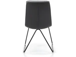Silla de polipiel / tela gris claro Patas de acero negro