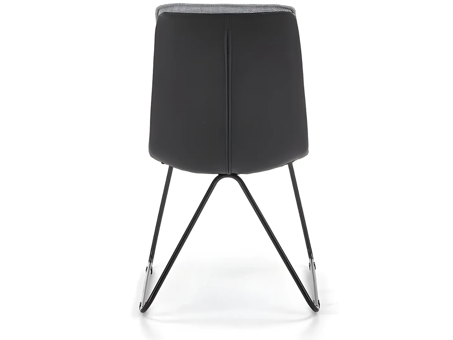 Silla de polipiel / tela gris claro Patas de acero negro