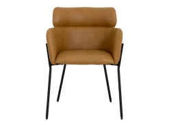 Silla de polipiel marrón Valentin (lote de 2)