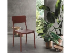 Silla de polipropileno de diseño moderno para cocina, bar, restaurante, jardín Liner - Marrón