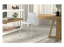 Silla de polipropileno MARIE para comedor, bar, café, color: blanco.