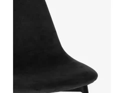 Silla de restaurante de cocina de comedor en terciopelo de diseño moderno Lozan - Negro