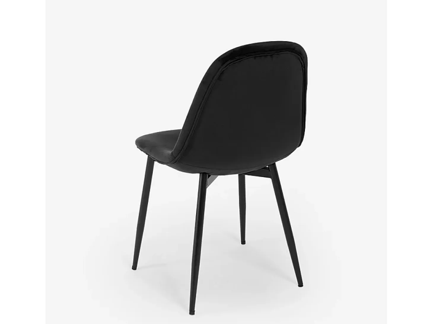 Silla de restaurante de cocina de comedor en terciopelo de diseño moderno Lozan - Negro