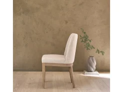 Silla de roble macizo y lino