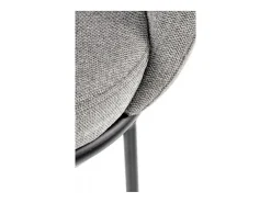 Silla de tela gris GROIX con estructura de metal