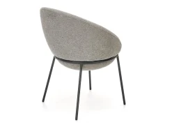 Silla de tela gris GROIX con estructura de metal