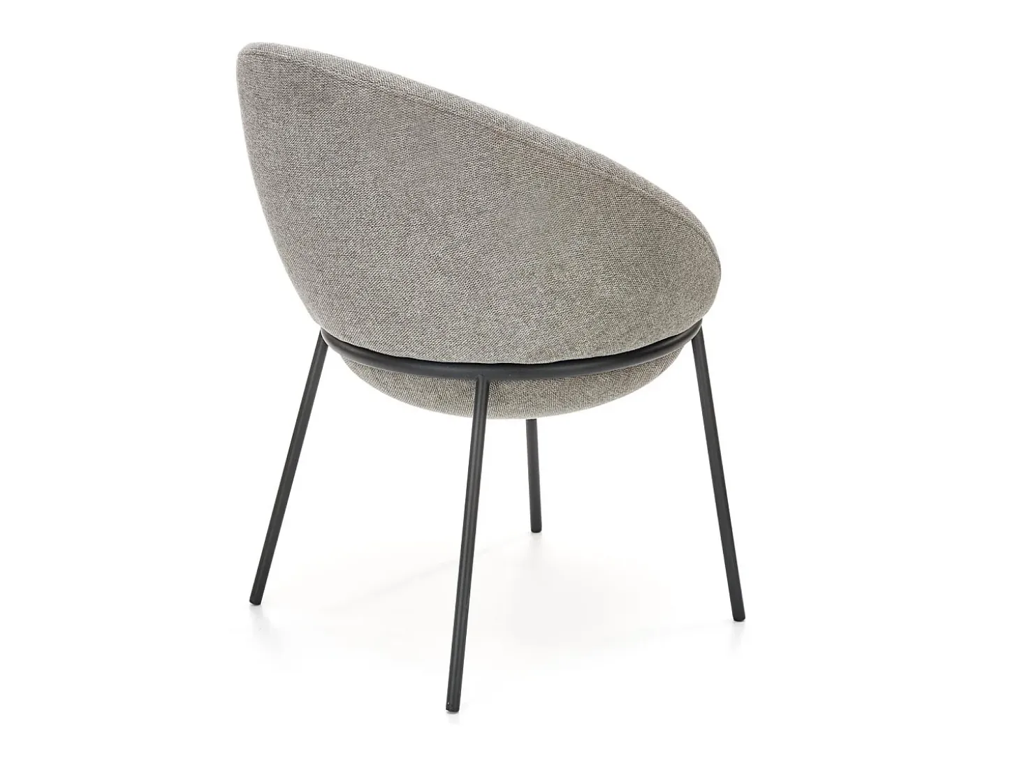Silla de tela gris GROIX con estructura de metal