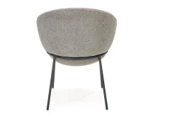 Silla de tela gris GROIX con estructura de metal