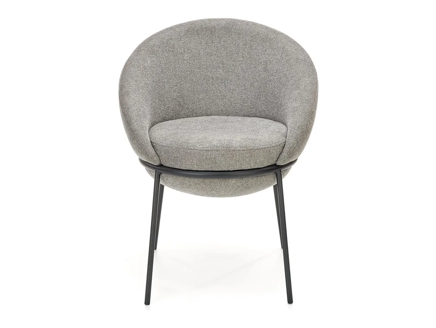 Silla de tela gris GROIX con estructura de metal