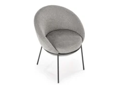 Silla de tela gris GROIX con estructura de metal