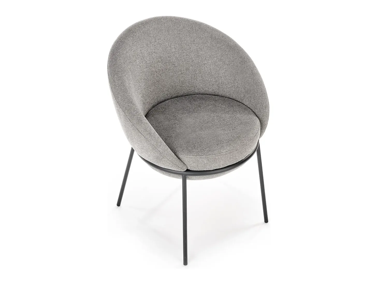 Silla de tela gris GROIX con estructura de metal