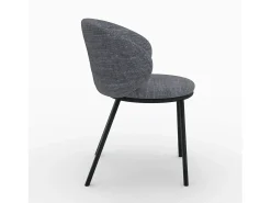 Silla de tela gris y patas de metal negro - Angèle