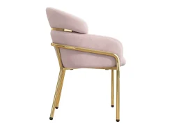 Silla de terciopelo - Patas de metal - Rosa