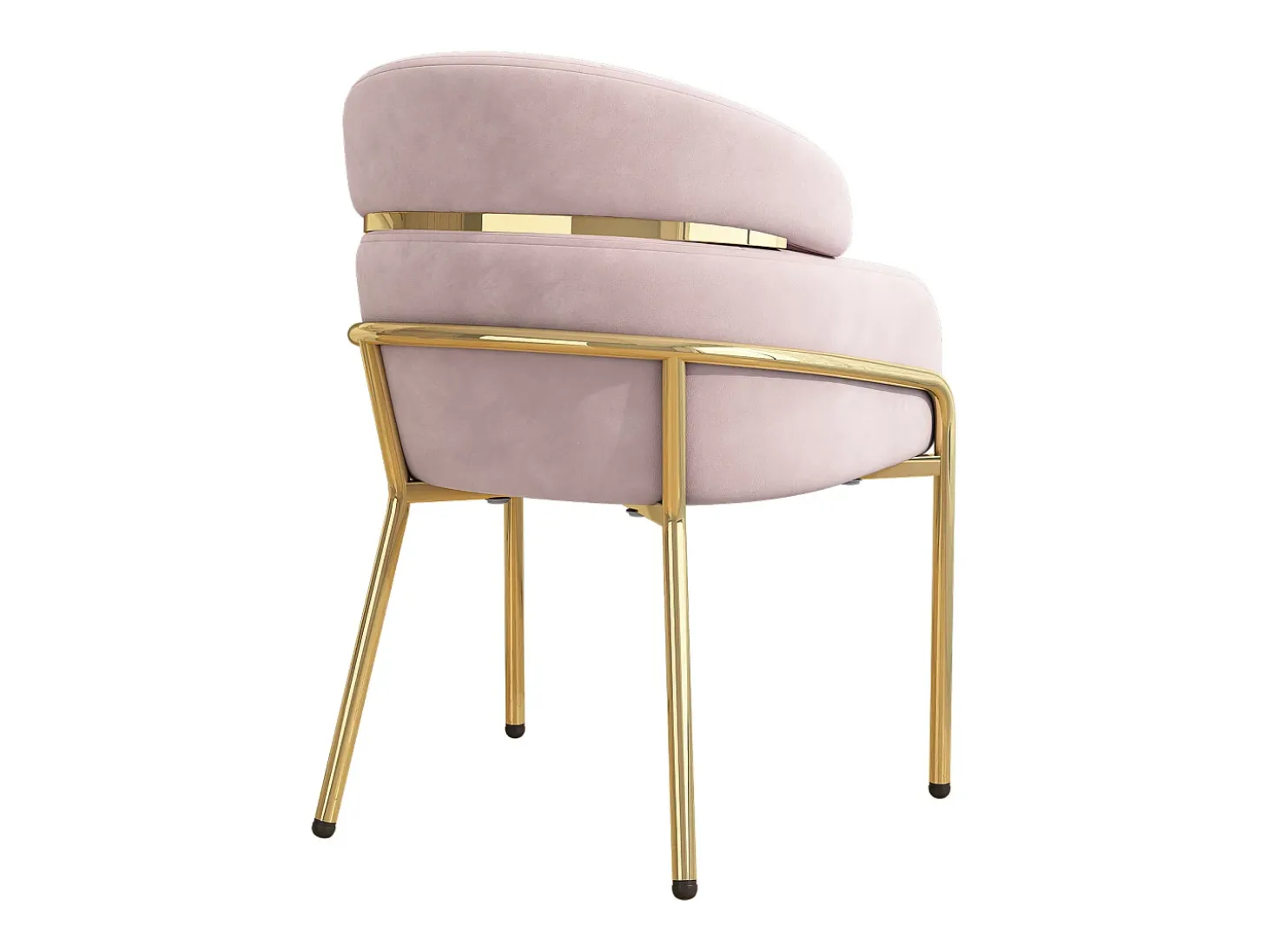 Silla de terciopelo - Patas de metal - Rosa