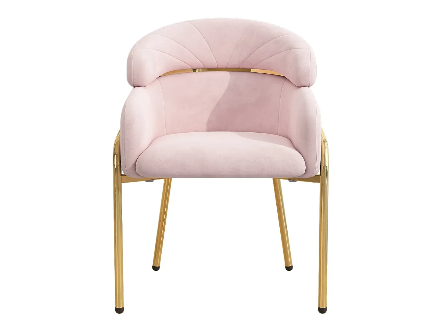 Silla de terciopelo - Patas de metal - Rosa