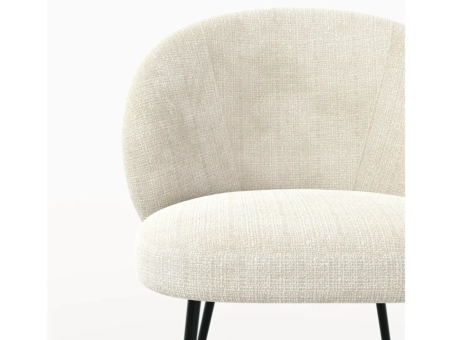 Silla de terciopelo crudo y metal negro - Bloomy