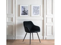 Silla de terciopelo negro BERTILLE - HAPPY GARDEN