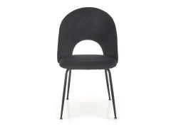 Silla de terciopelo negro con respaldo de estampado floral Marika