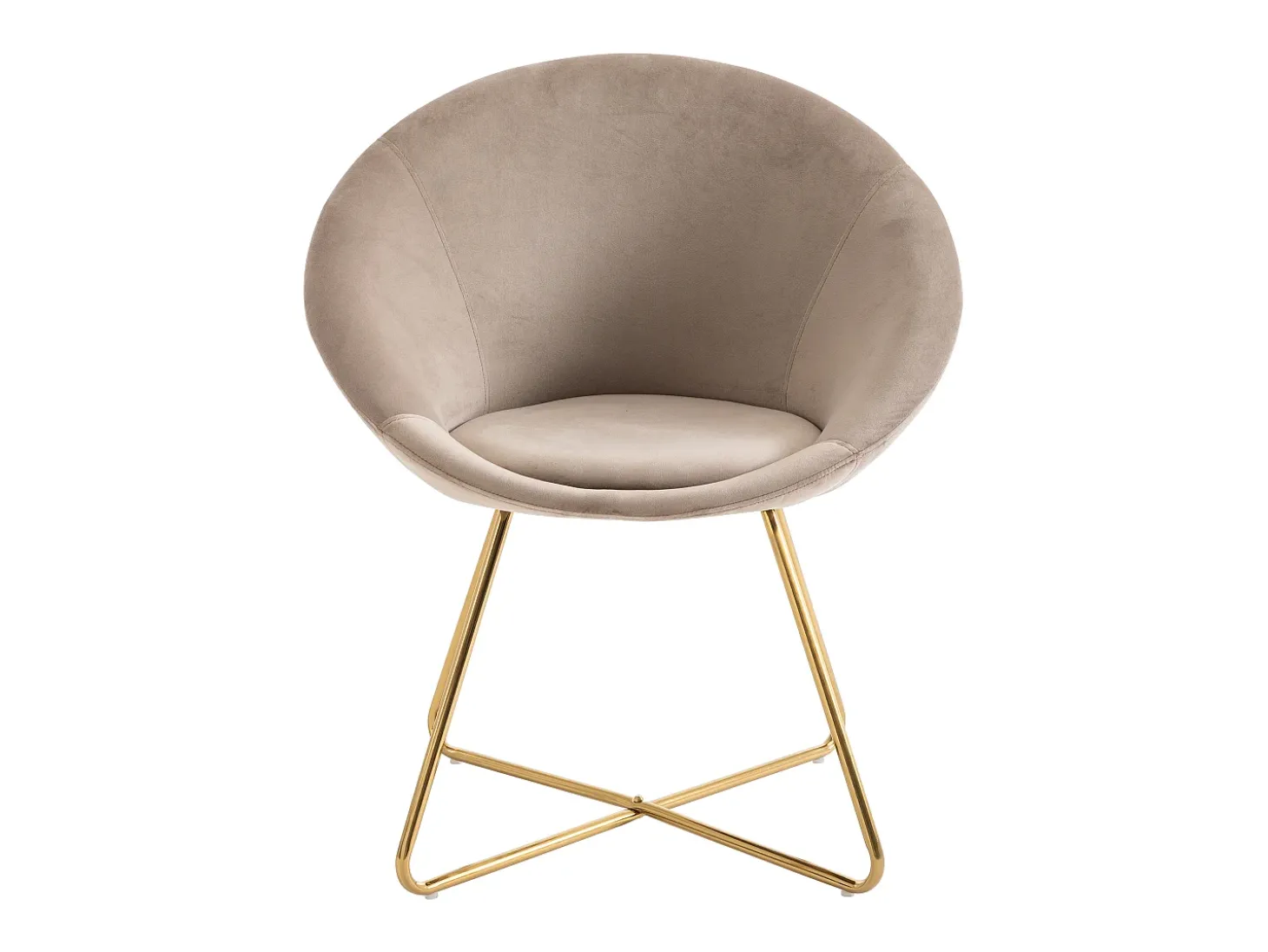 Silla de terciopelo y metal dorado - Color: Beige - BURBAN