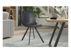 Silla EMET PU Negra, dimensiones H83 x L46 x P60 cm, ideal para tu cocina o comedor.