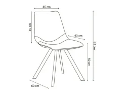 Silla EMET PU Negra, dimensiones H83 x L46 x P60 cm, ideal para tu cocina o comedor.