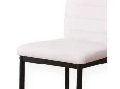 Silla Emiset acolchado polipiel blanco 97x44x49 cm