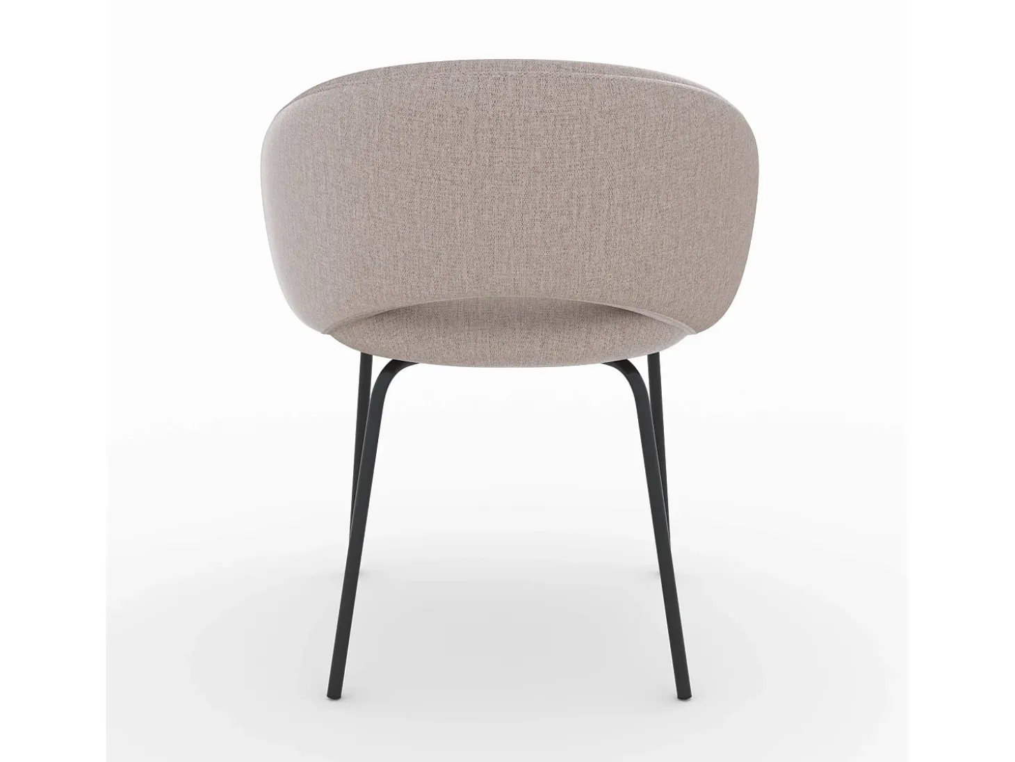 Silla en tela beige jaspeada y patas negras - Milly