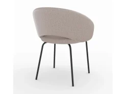 Silla en tela beige jaspeada y patas negras - Milly