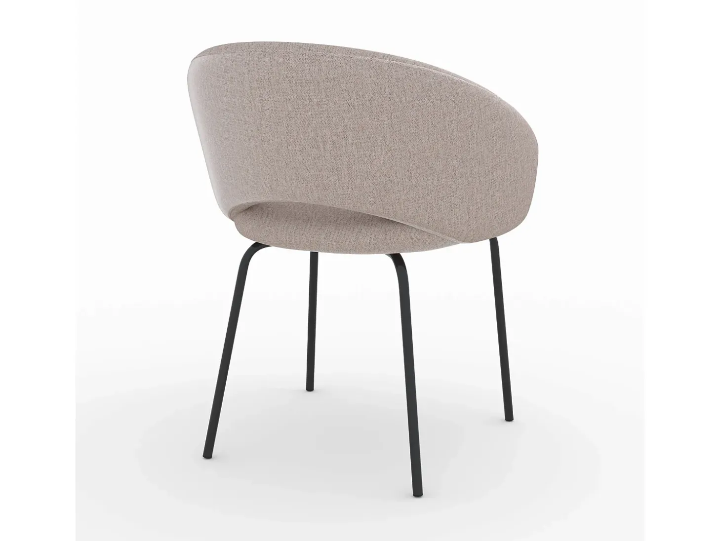 Silla en tela beige jaspeada y patas negras - Milly