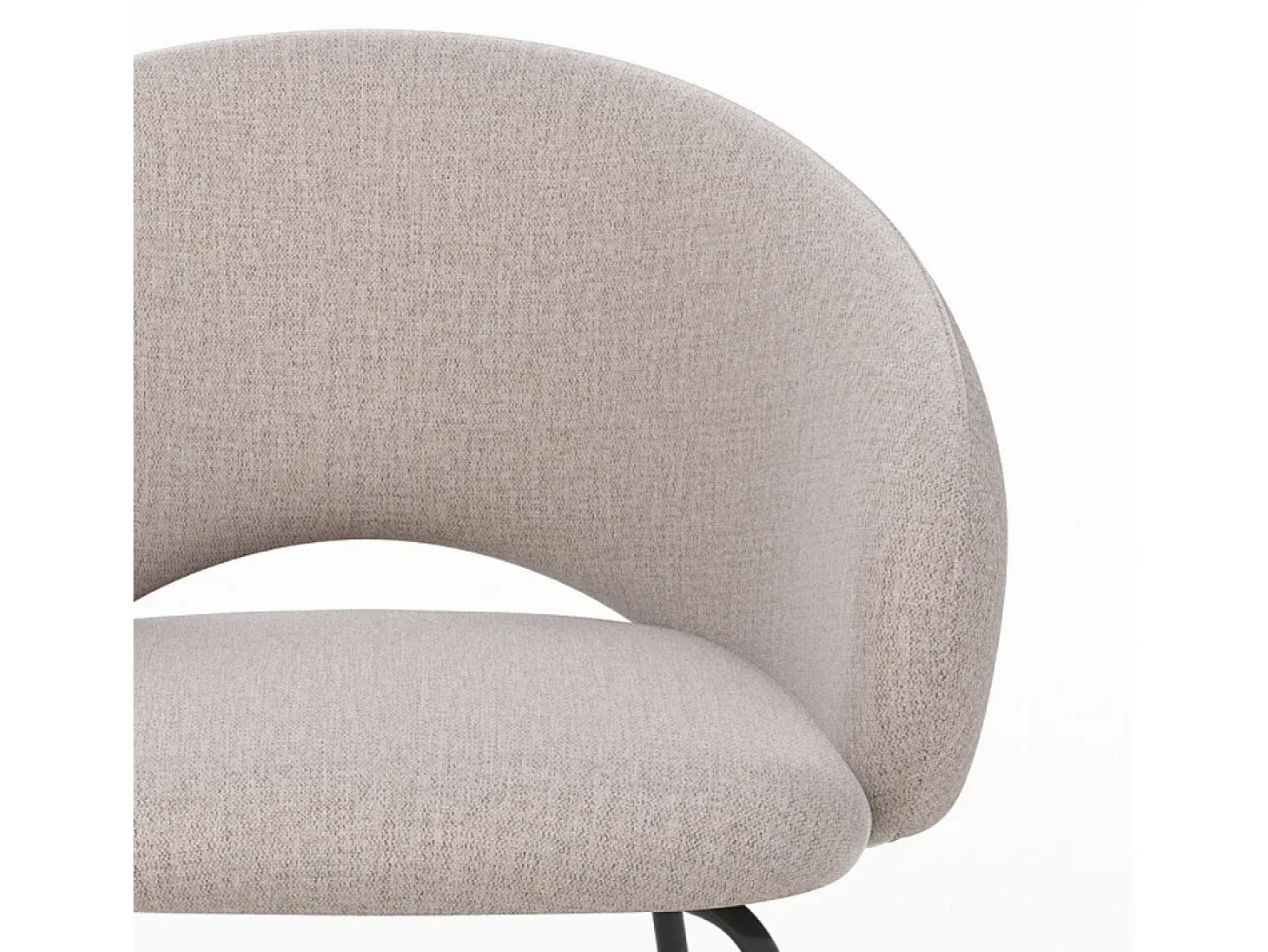 Silla en tela beige jaspeada y patas negras - Milly