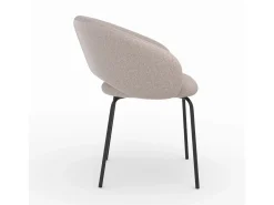Silla en tela beige jaspeada y patas negras - Milly